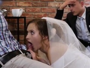 HUNT4K. Cute teen bride gets fucked for cash in front